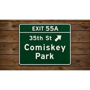Comiskey Park Exit Road Sign Chicago Illinois 35th Street White Sox Baseball